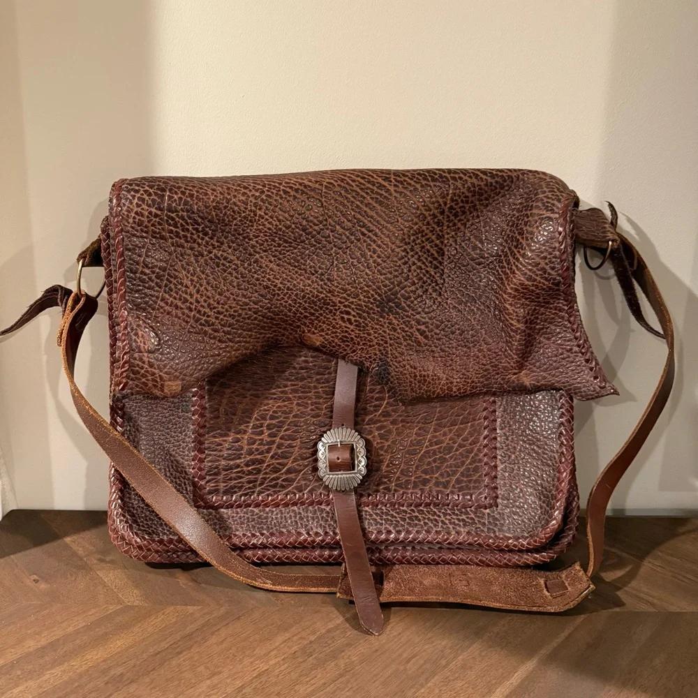 Artisan Handmade Leather Messenger Bag – Rustic Distressed Brown